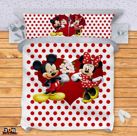 Lenjerie de pat Mickey and Mini red points