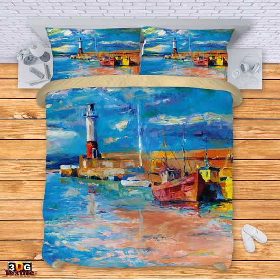 Lenjerie de pat Lighthouse and Boats