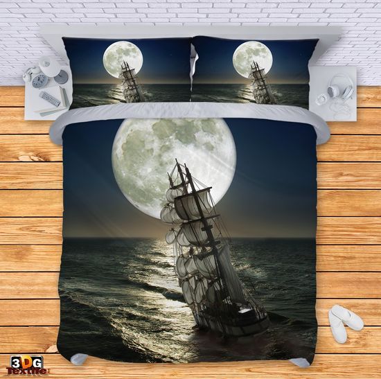 Lenjerie de pat Ship and Moon