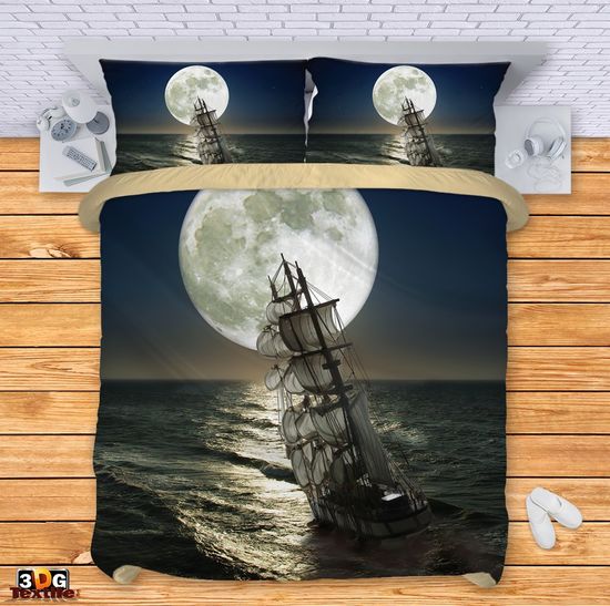 Lenjerie de pat Ship and Moon