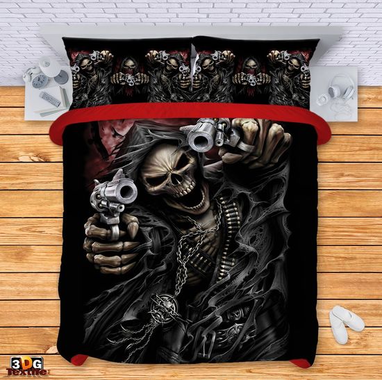 Lenjerie de pat Skull with guns