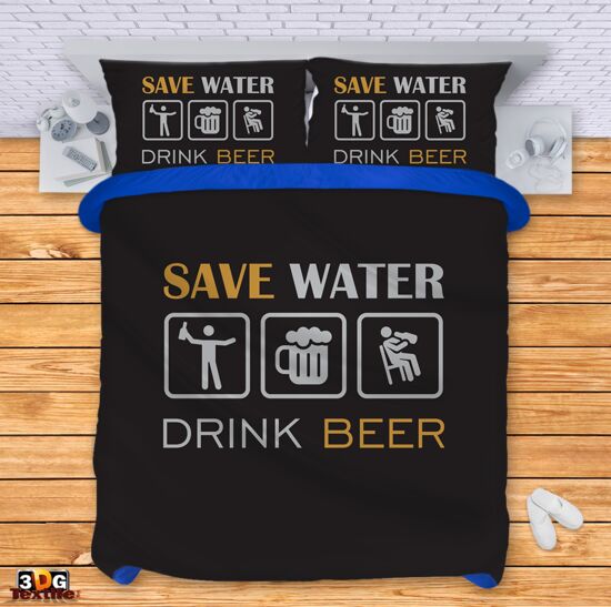 Lenjerie de pat Save water Drink beer