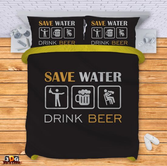 Lenjerie de pat Save water Drink beer