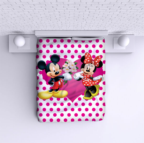 Cuvertură de pat Minnie Mickey pink points