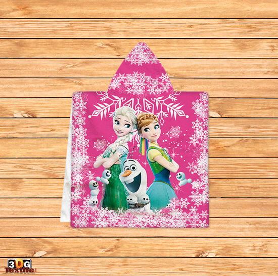 Poncho pentru copii Frozen pink