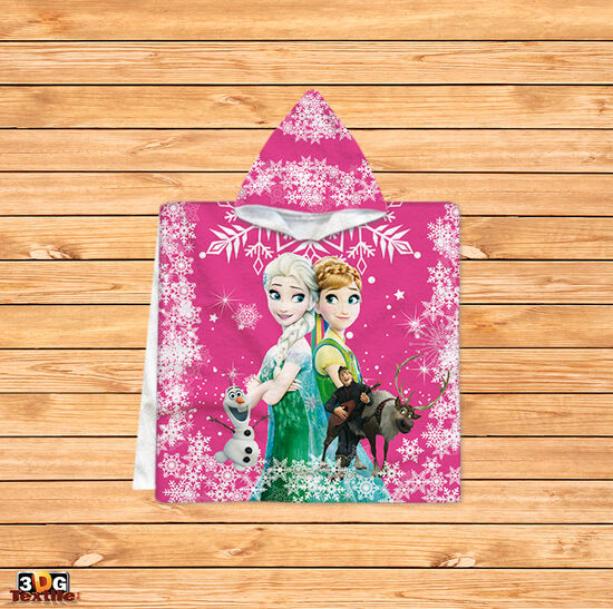 Poncho pentru copii Frozen pink