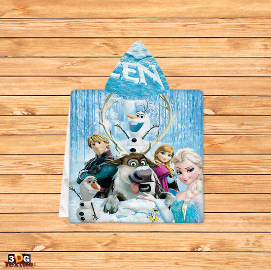 Poncho pentru copii Frozen Blue