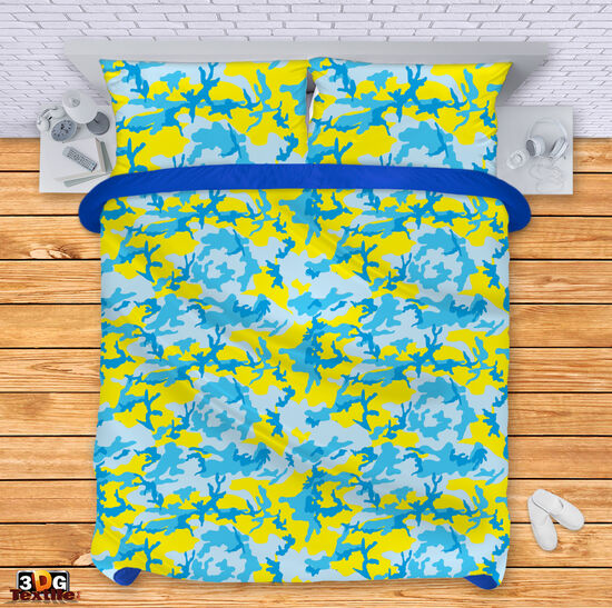 Lenjerie de pat  Blue-yellow camouflage