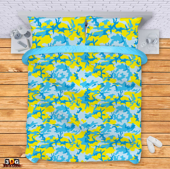 Lenjerie de pat  Blue-yellow camouflage