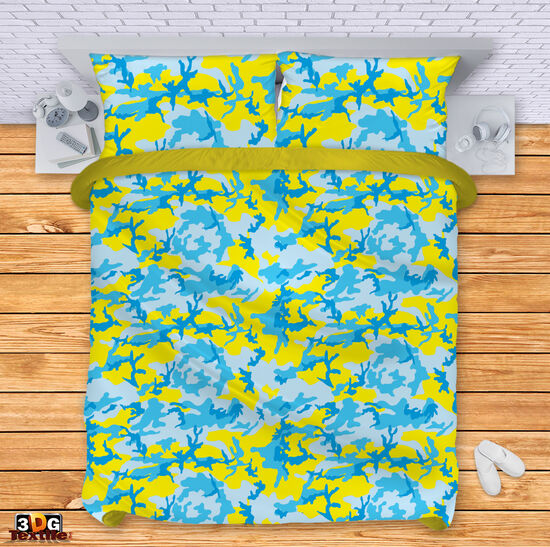 Lenjerie de pat  Blue-yellow camouflage