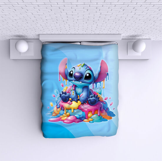 Cuvertură de pat Stitch Ice cream blue