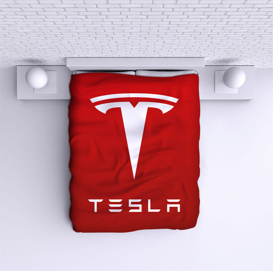 Cuvertură de pat Tesla red