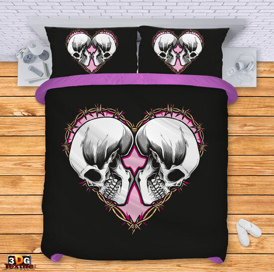 Lenjerie de pat Skull - heart