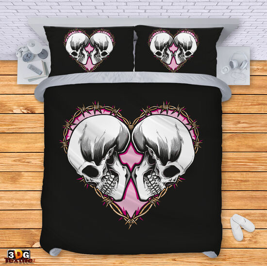 Lenjerie de pat Skull - heart