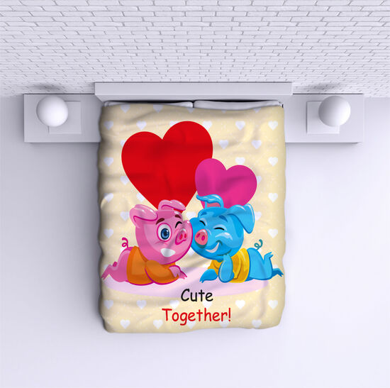 Cuvertură de pat Pigs love
