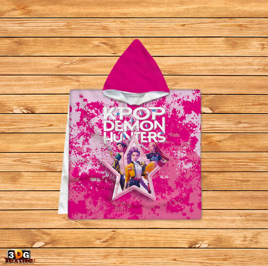 Poncho pentru copii Huntrix K Pop