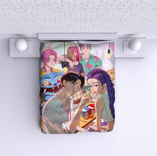 Cuvertură de pat Huntrix K Pop 4