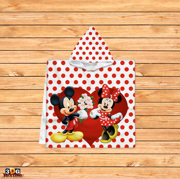 Poncho pentru copii Minnie and Mickie Red Dots