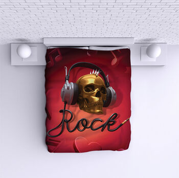 Cuvertură de pat Rock skull