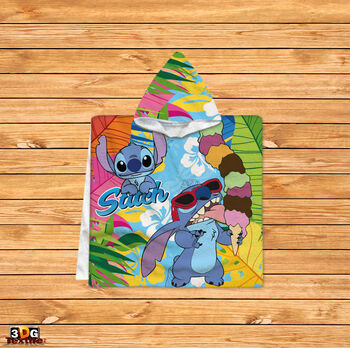 Poncho pentru copii Stitch ice cream