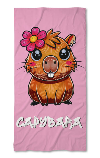 Prosop de plajă Capybara pink