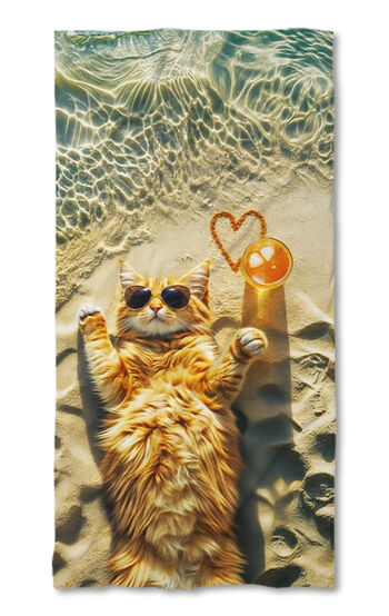 Prosop de plajă Cat on the beach