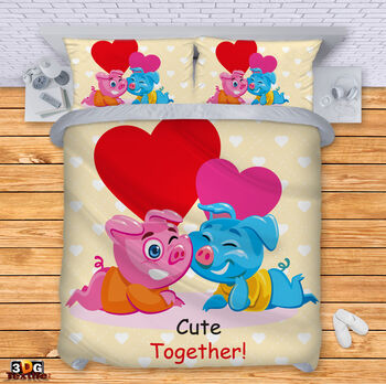 Lenjerie de pat Pigs Love