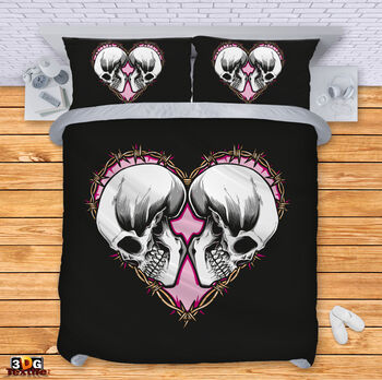 Lenjerie de pat Skull - heart